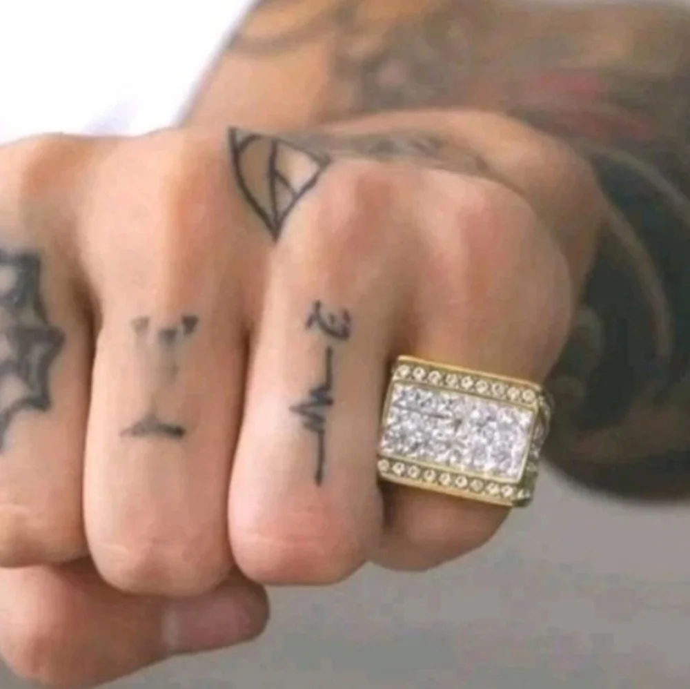 Mens Stainless Steel Hip Hop Ring Size 12